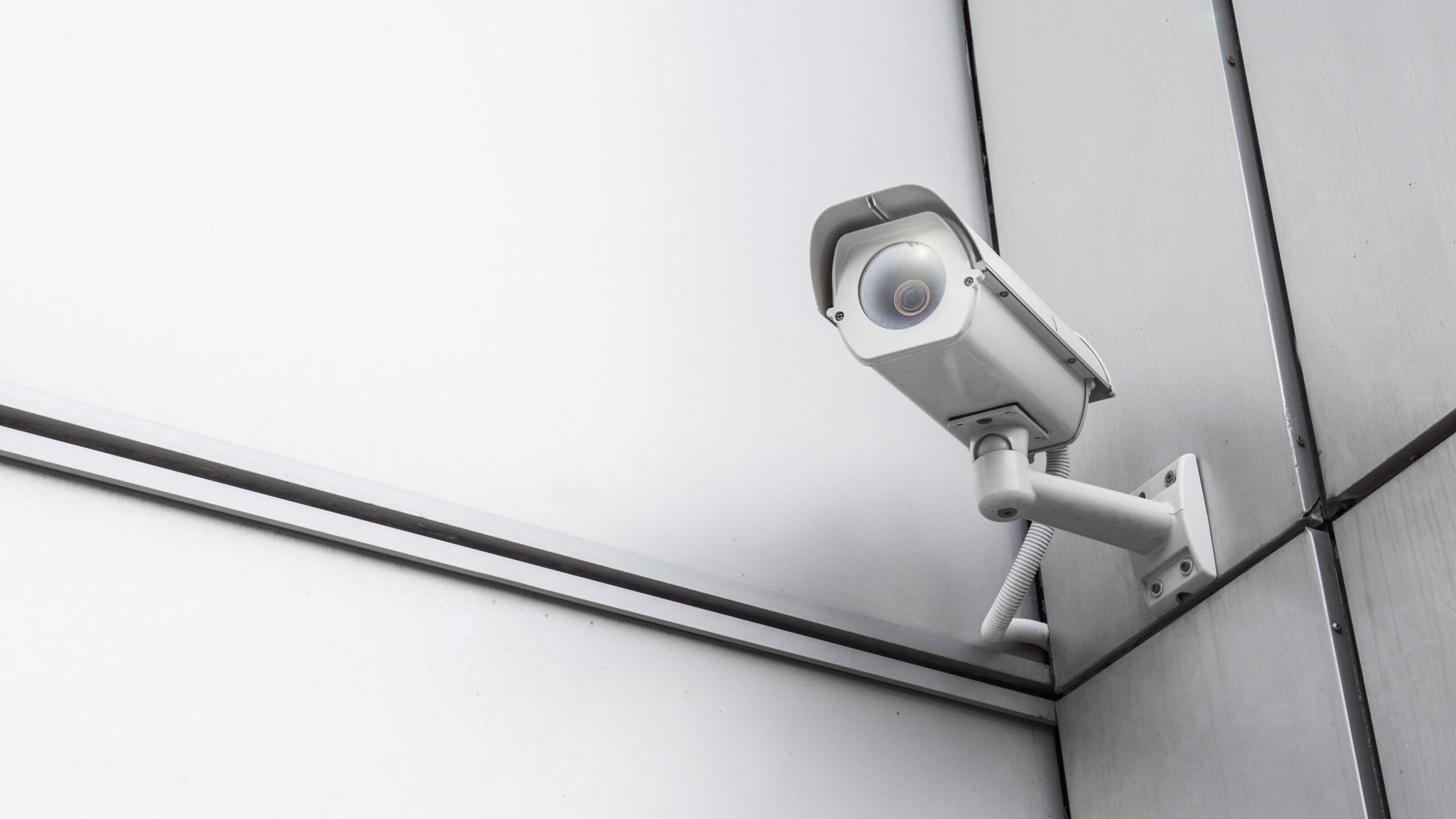 Security camera in a corner.